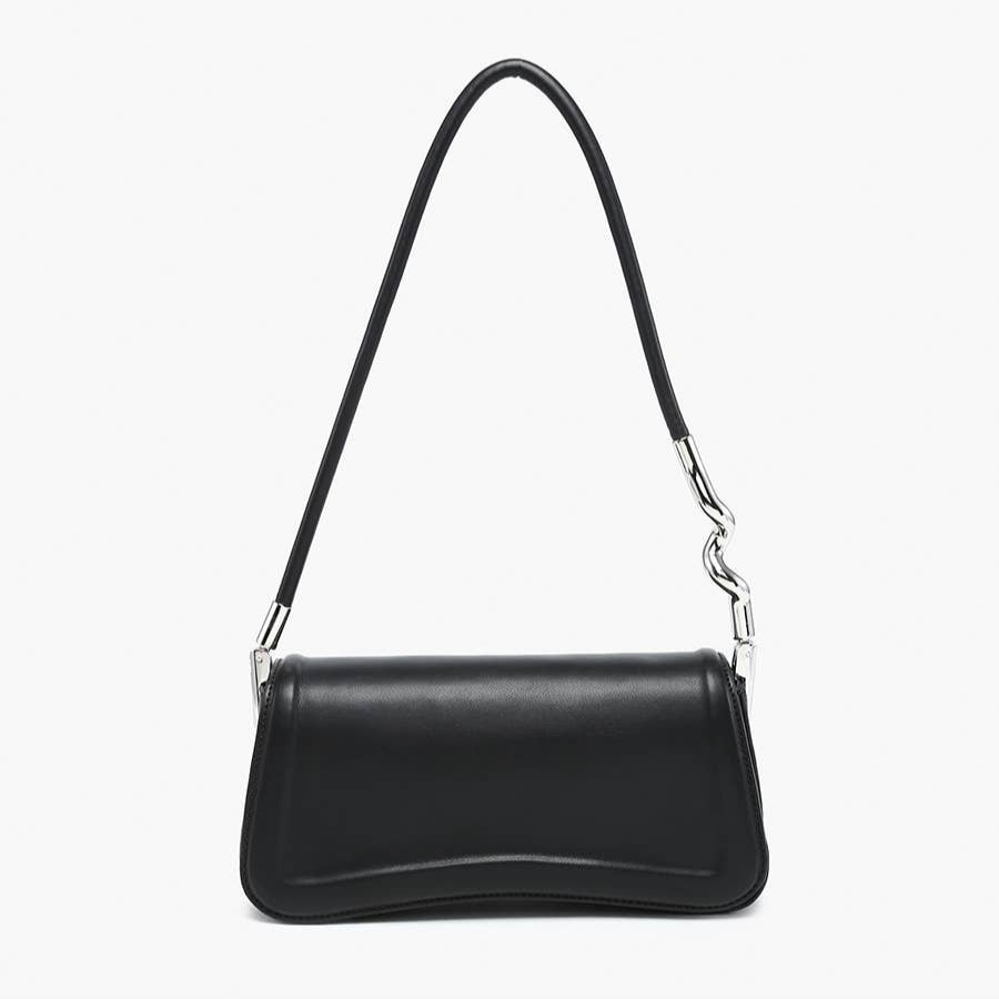 Toronto Detailed Edge Shoulder Bag: Black