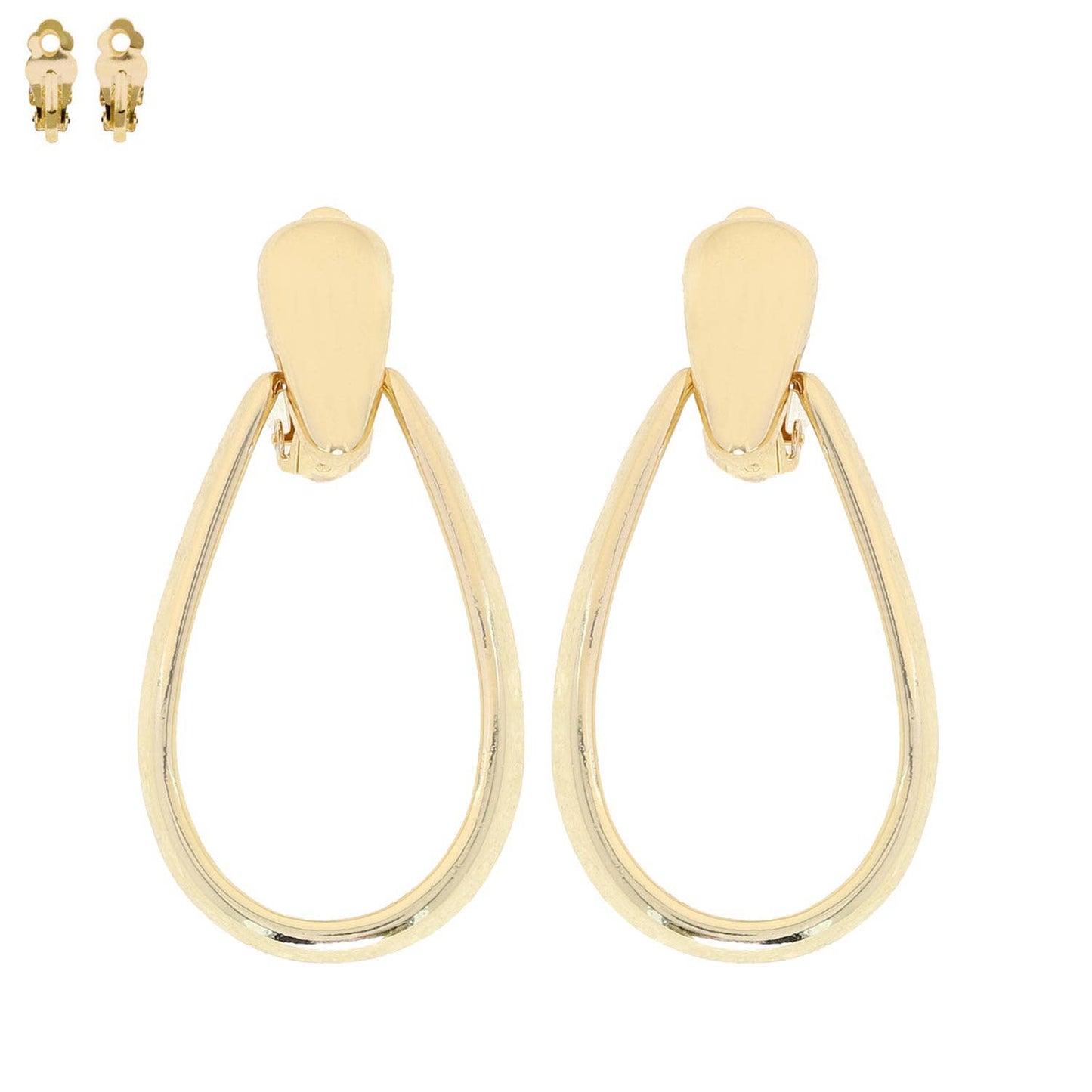 Doorknocker Clip On Earrings - Gold