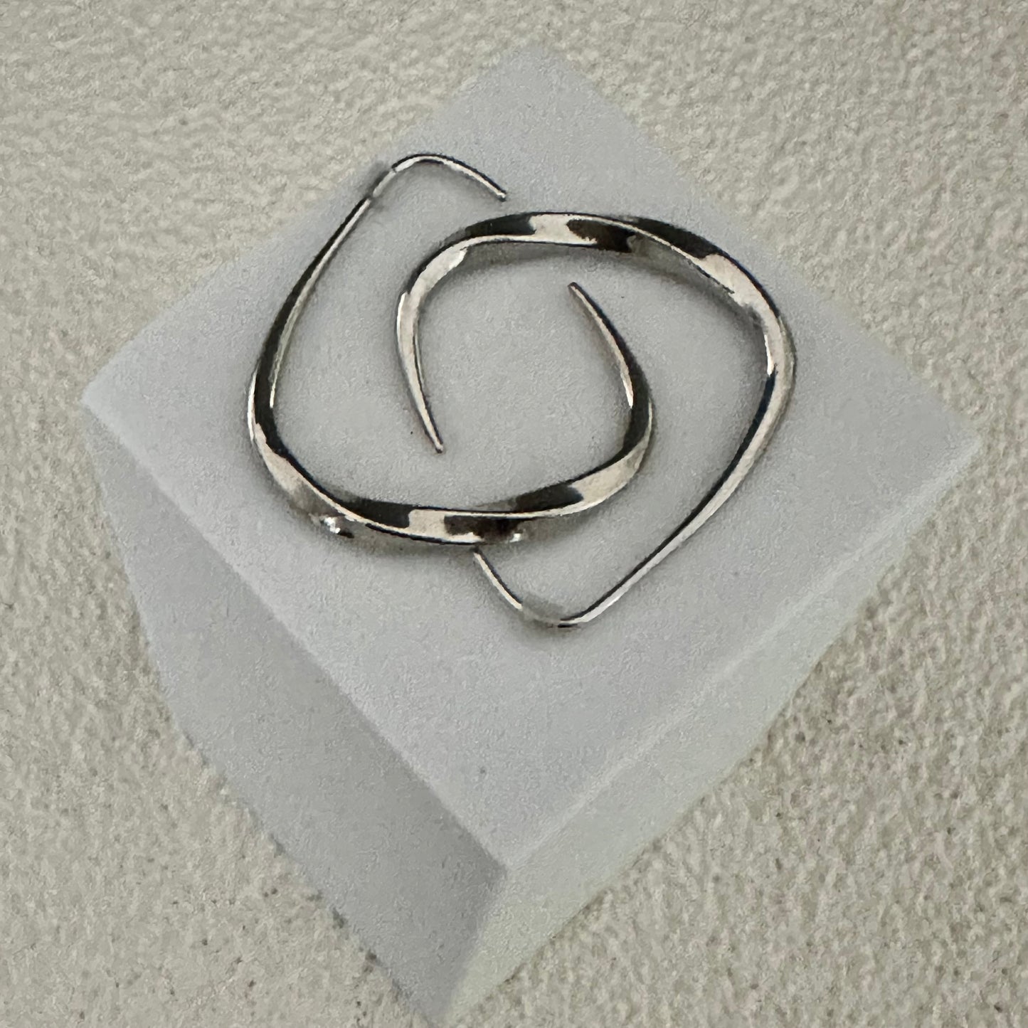 14K GOLD DIPPED OPEN TRIANGLE SHAPE SILVER EARRINGS