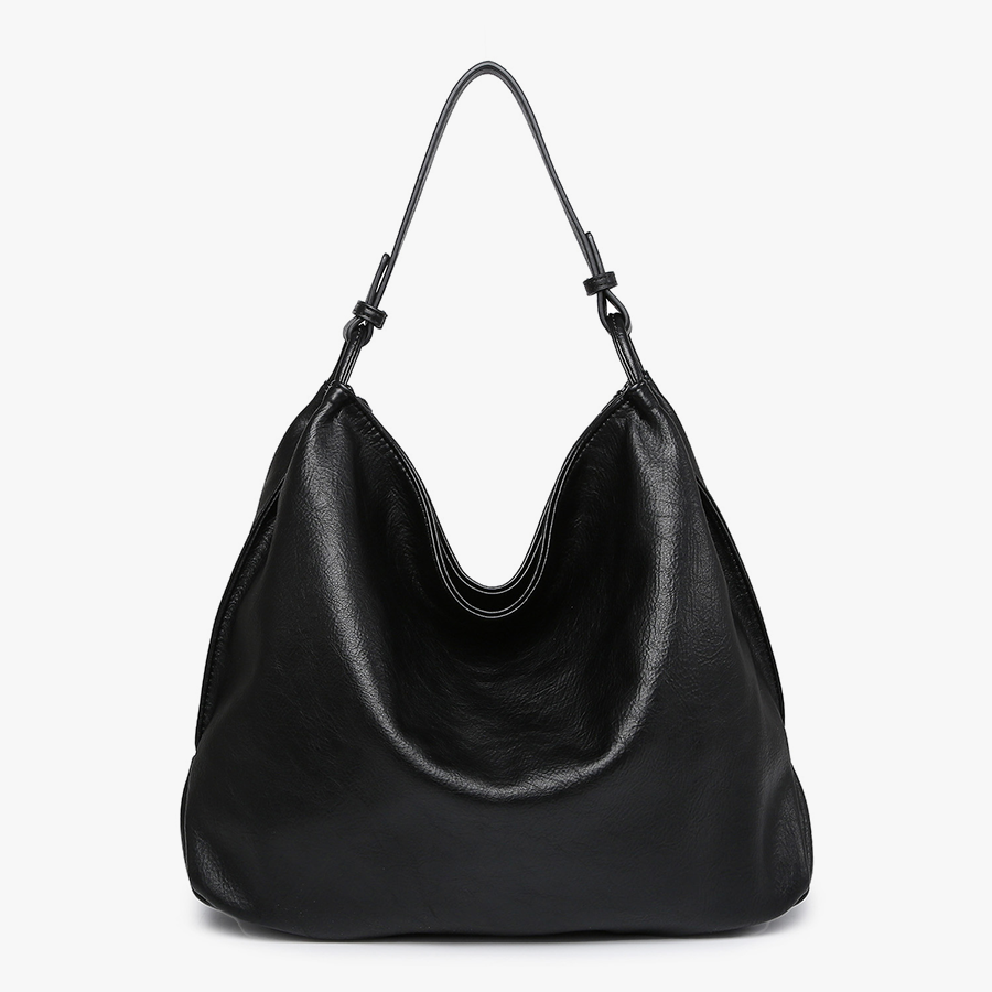 Gina Rustic Tote w/ Inner Compartment: Black