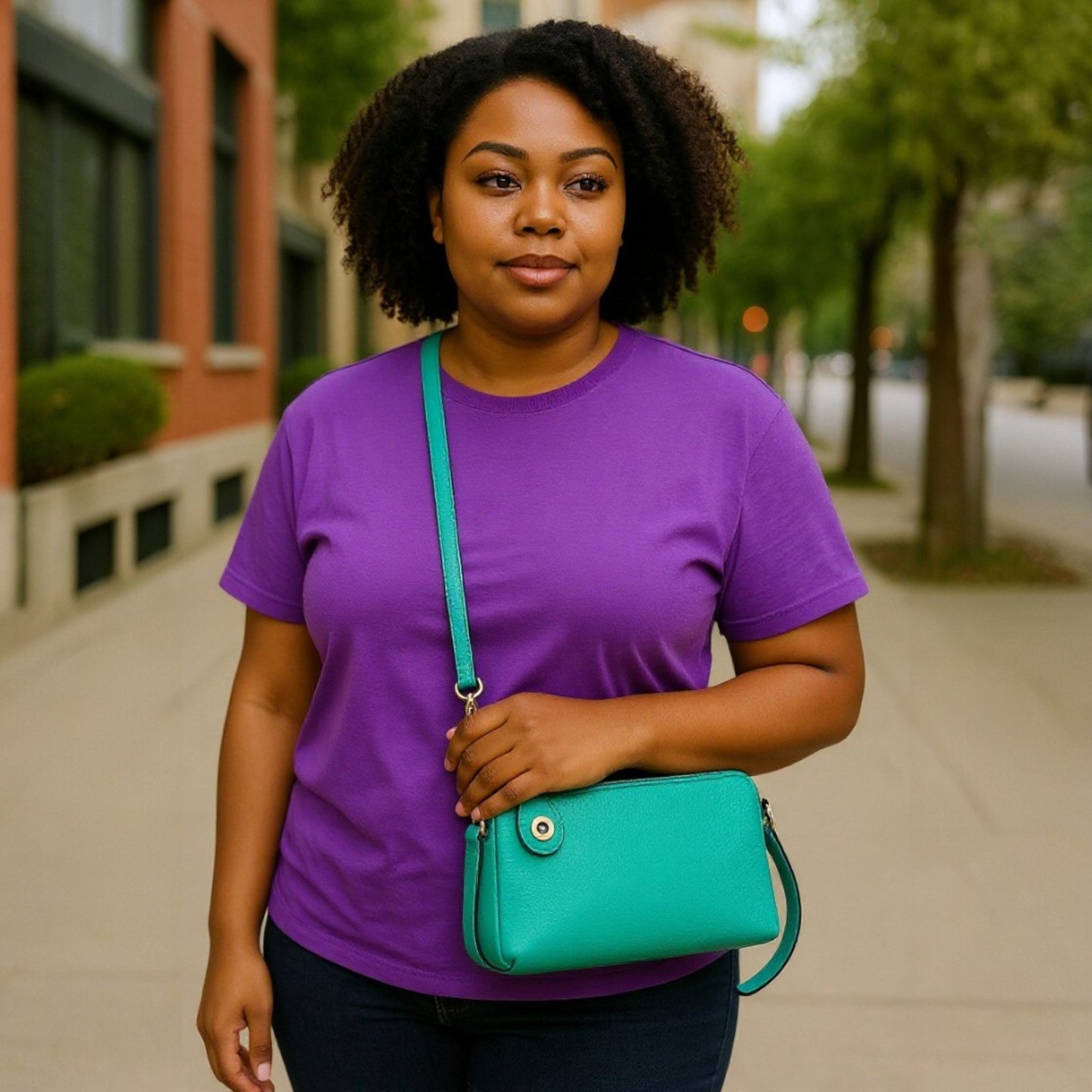 Crossbody/Wristlet w/ Twist Lock Closure: Kelly Green