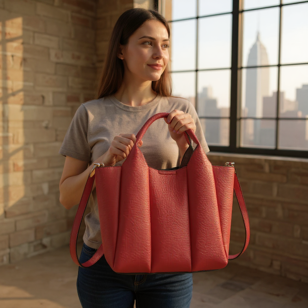 Maddox Paneled Satchel w/ Long Strap: Merlot