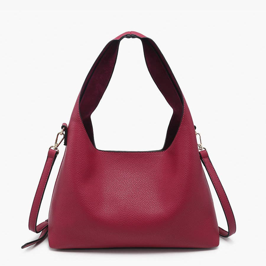 Soft Hobo w/ Inner Bag: DARK RUBY