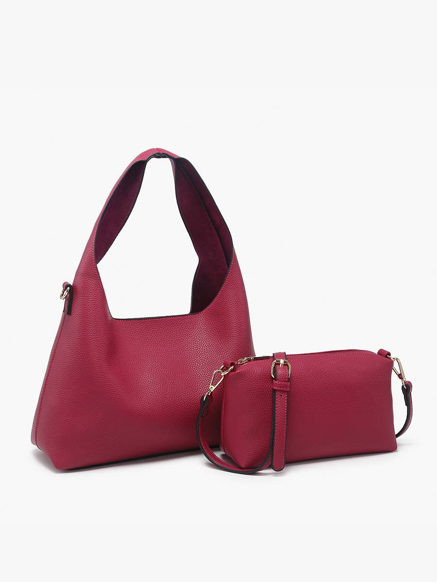 Soft Hobo w/ Inner Bag: DARK RUBY