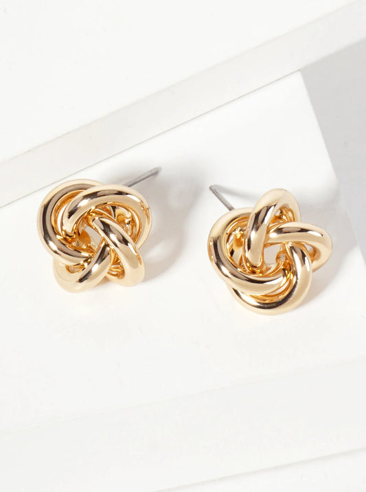 Love Me-Knot Stud Earrings - Gold