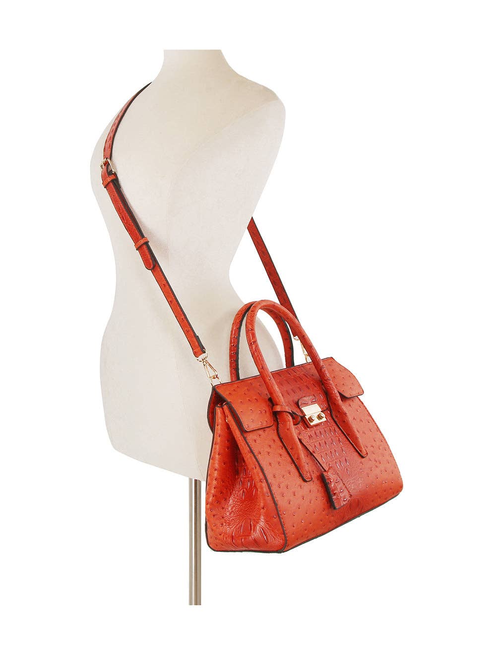 2 in 1 crocodile texture matching top handle bag and purse set: Black