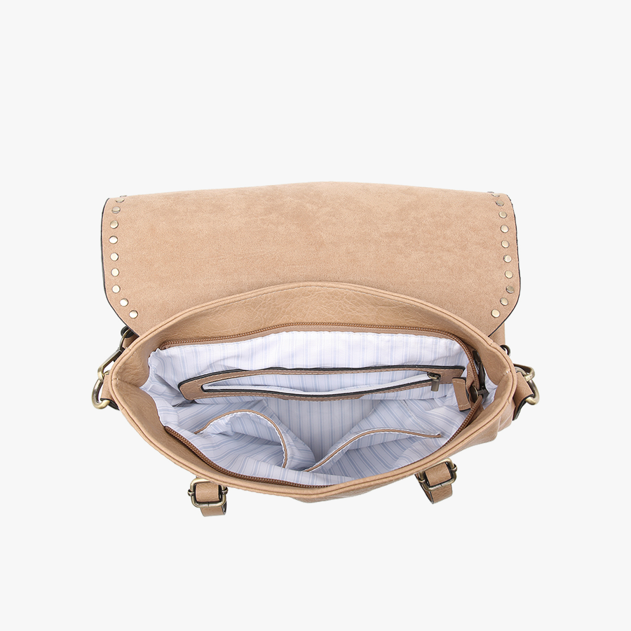 Indigo Backpack w/ Studded Details: Dusty Blue