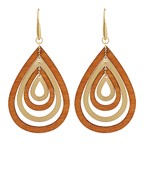 Rustic Ripple Drops - Brown/Gold