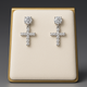 Divine Spark - Cubic Zirconia Cross Earrings