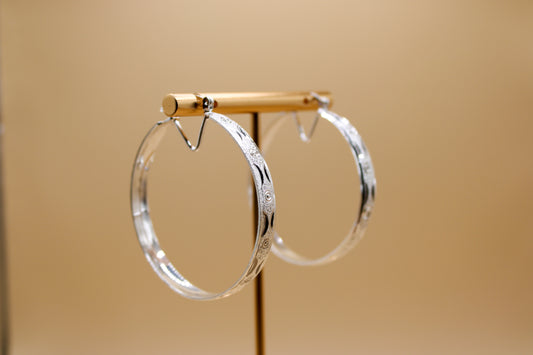 Classic Silver Hoops With A Touch