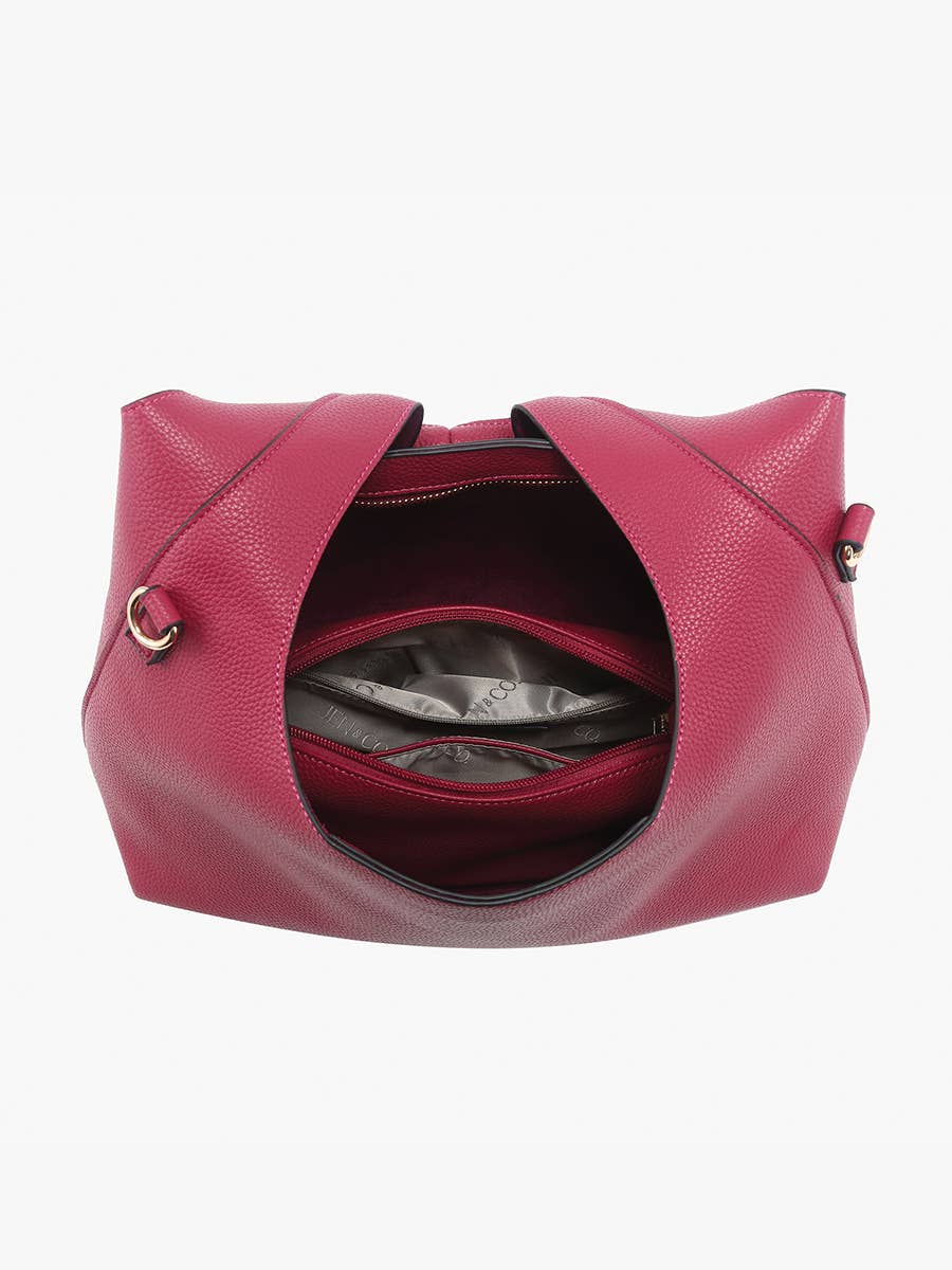 Soft Hobo w/ Inner Bag: DARK RUBY