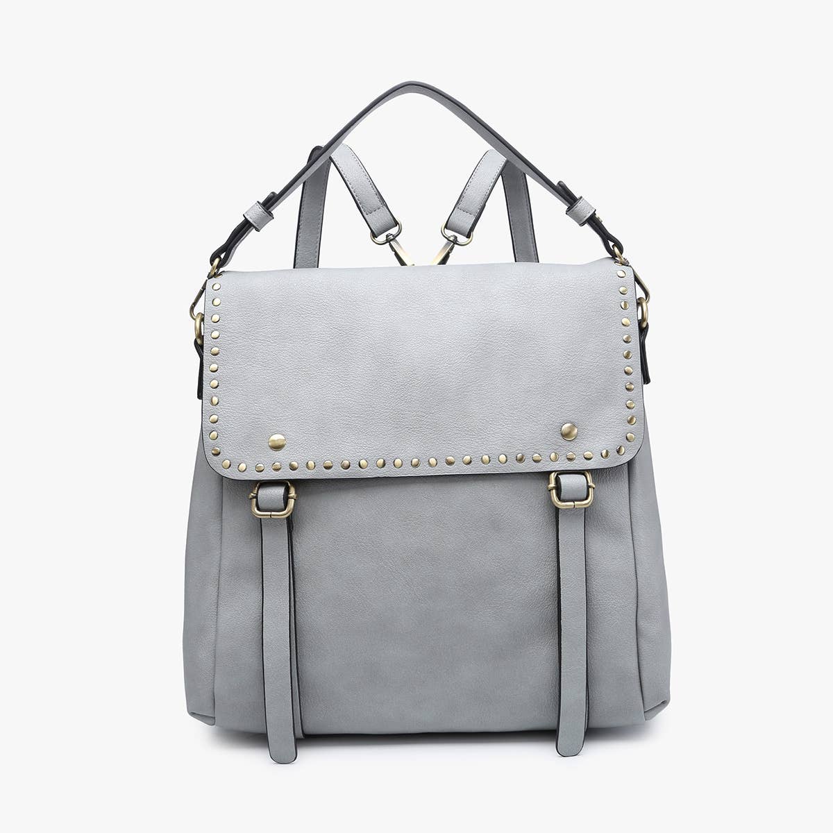 Indigo Backpack w/ Studded Details: Dusty Blue