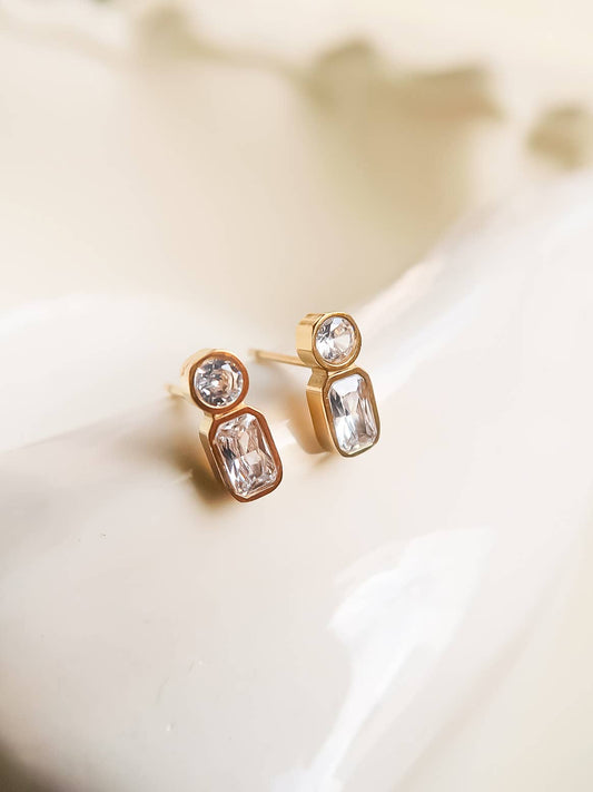 18K Gold Non-Tarnish Mini CZ Stud