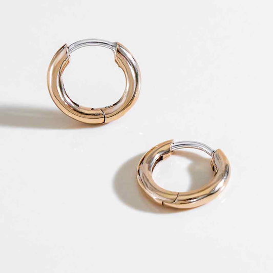 Bronze Round Wire Huggie Hoop Earrings