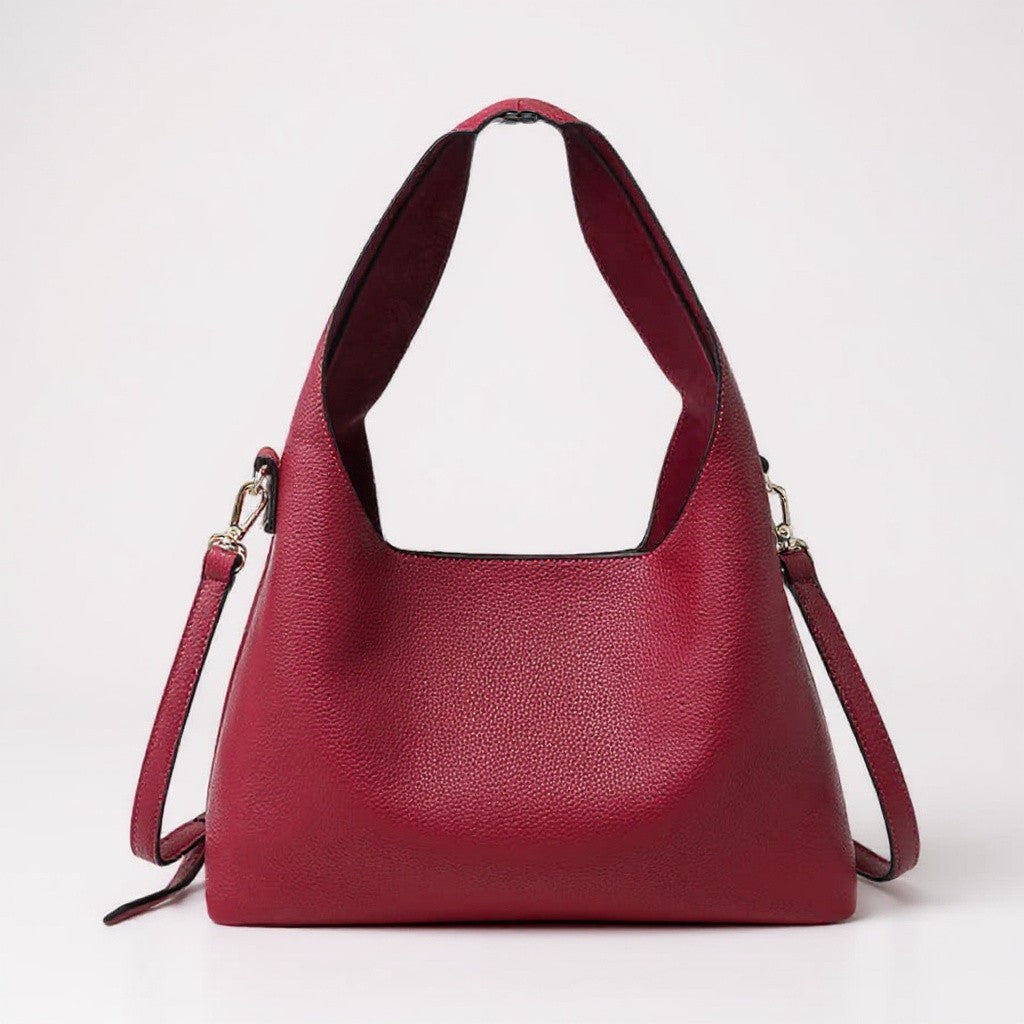 Soft Hobo w/ Inner Bag: DARK RUBY